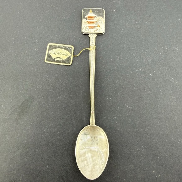 Toshikane Other - Vintage Toshikane Japan Nara Five Story Pagoda Porcelain Souvenir Spoon Tag